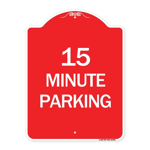Signmission 2 Hour Parking-Parking for Customers Only, Red & White Aluminum Sign, 18" x 24", RW-1824-24498 A-DES-RW-1824-24498 - main